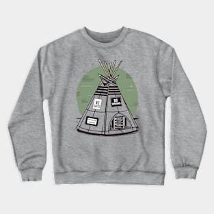 Linux is like a wigwam: no Gates, no Windows, and Apache inside. Crewneck Sweatshirt